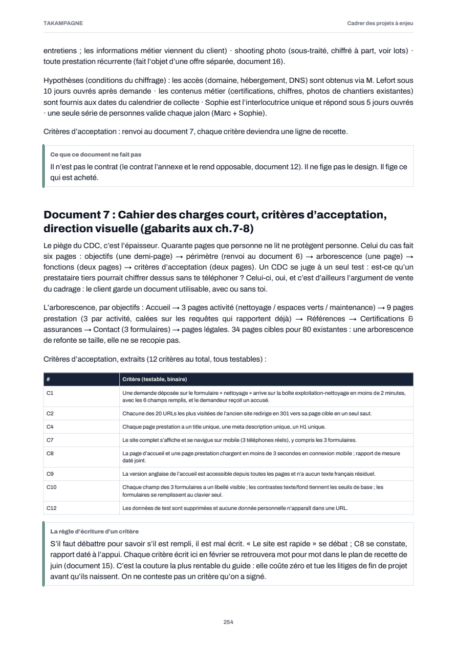 Page 254 du guide : Matrice de périmètre