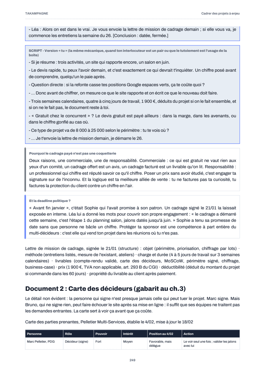 Page 249 du guide : Carte des décideurs