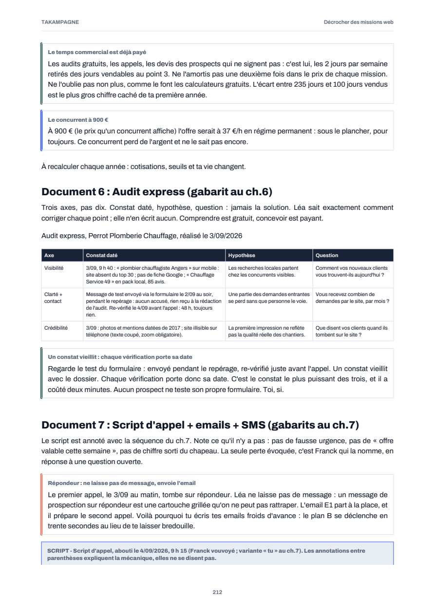 Page 212 du guide : Audit express