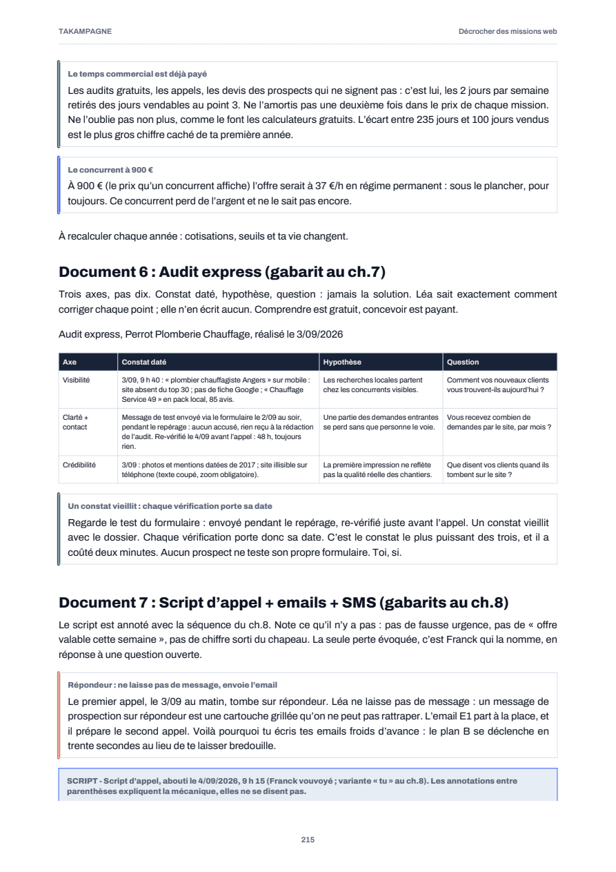 Page 215 du guide : Audit express